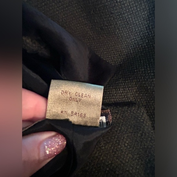 Laura Jefferies 90s Dark Hunter Green Wool Blend Suede Collar Blazer M - Picture 11 of 11